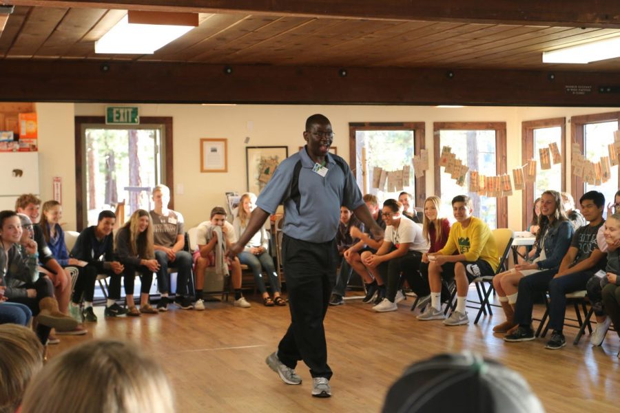 Father Richard leads a Kairos retreat in 2017.