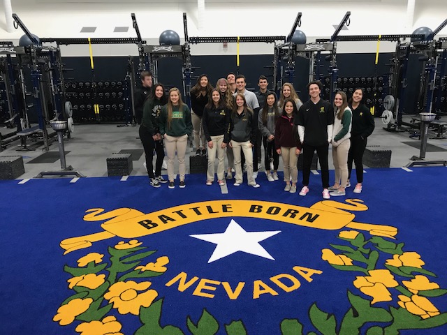 Manogues advanced Sports Medicine students tour the new Ramon Sessions Basketball Performance Facility on the University of Nevada, Reno campus (February 20).  Photo courtesy of Kelsey Hammerel.