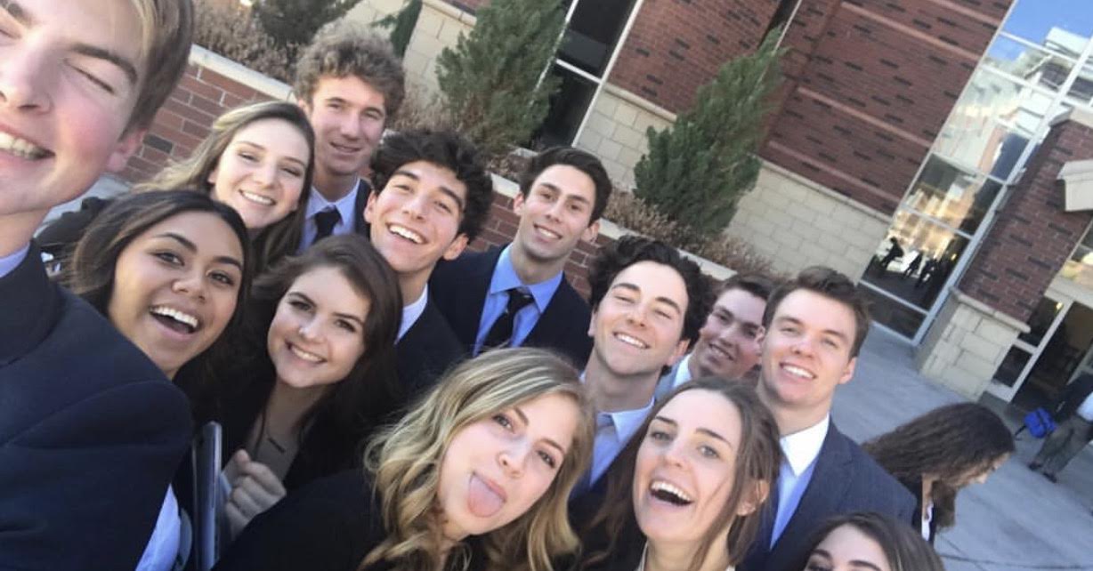 We the people gang flash a group selfie after winning third place in districts.