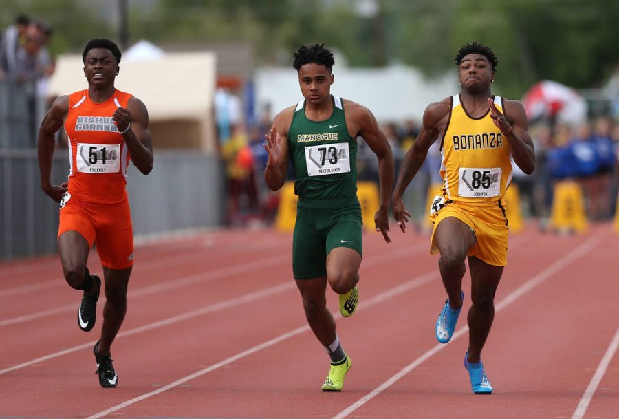 From+left%2C+Bishop+Gorman+Kyu+Kelly%2C+Bishop+Manogue+Peyton+Dixon+and+Bonanza+Joey+Fox+compete+in+the+4A+100-meter+dash+the+NIAA+Track+%26+Field+Championships+at+Carson+High+in+Carson+City%2C+Nev.%2C+on+Friday%2C+May+18%2C+2018.+Cathleen+Allison%2FLas+Vegas+Review-Journal