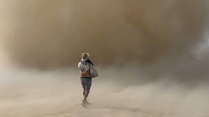 Man Runs Through Dust Devil at Burning Man Festival
