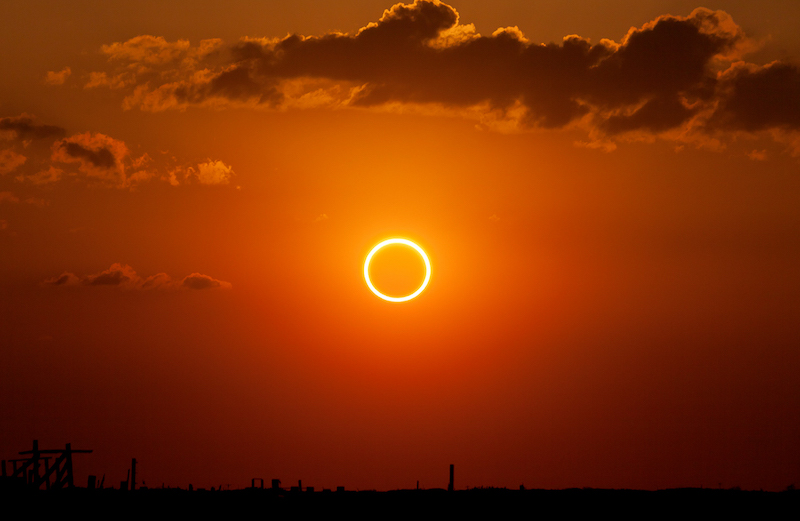 Rare Annular Solar Eclipse Passing Over Reno